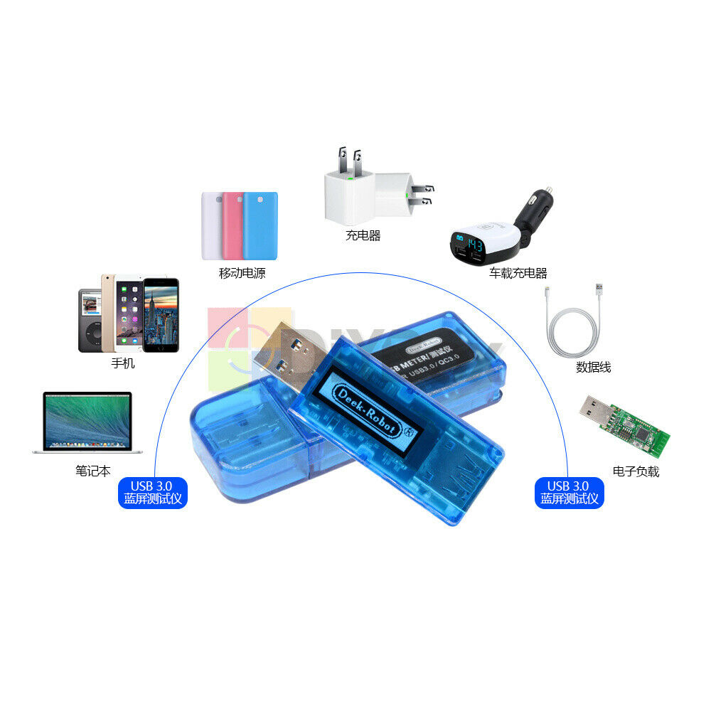 USB 3.0 OLED Tester DC 3.7-22V Charger Voltage Current Battery Capacity Detector