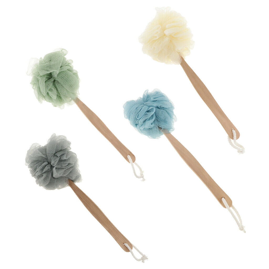 Set of 2 Shower Flowers Long Sleeve Bath Massage Exfoliating Easy Soap for Body