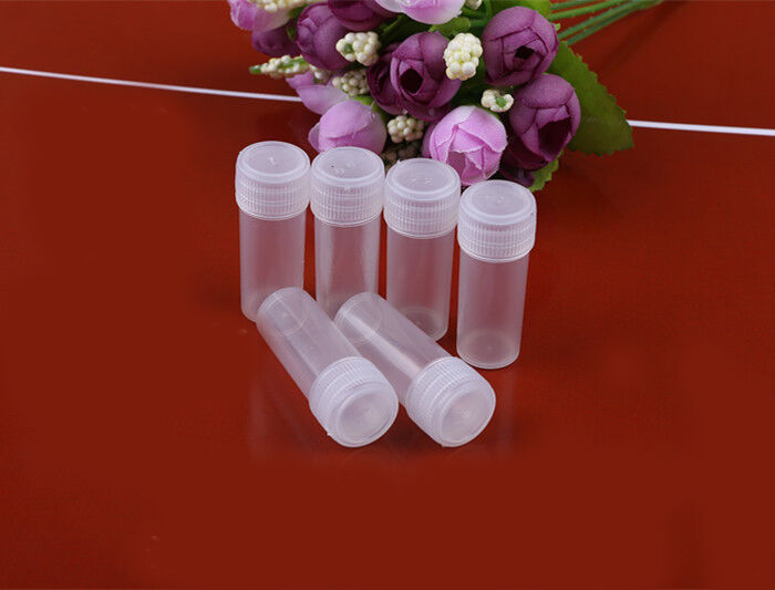 50pcs 1.57x0.59in (5g)Plastic Small Bottle Vial Storage Container Sample collect