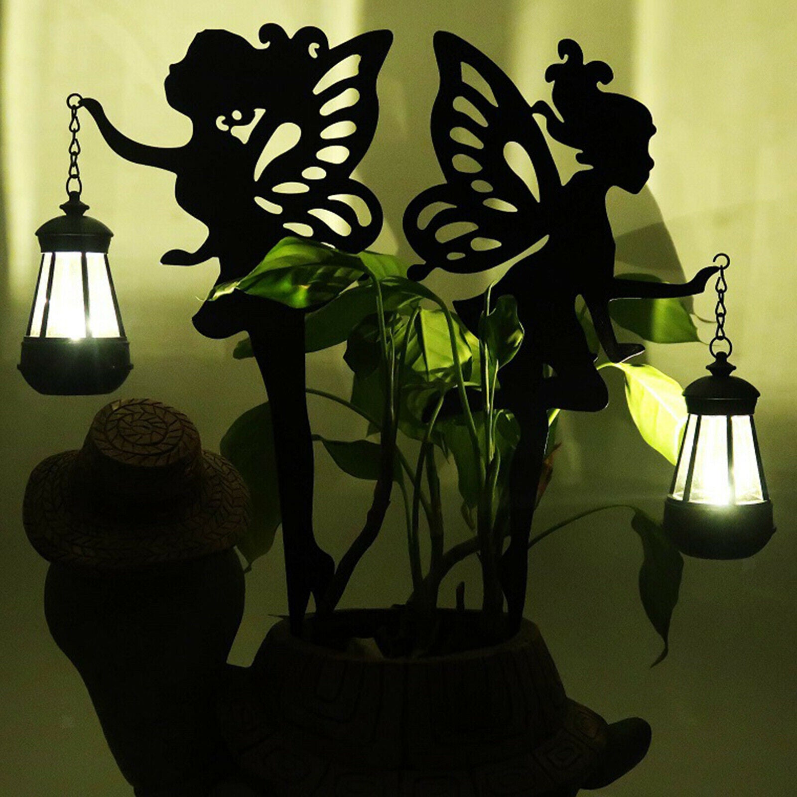 2x Outdoor Solar Garden Light Yard Patio Led Lantern Warm White Decorative