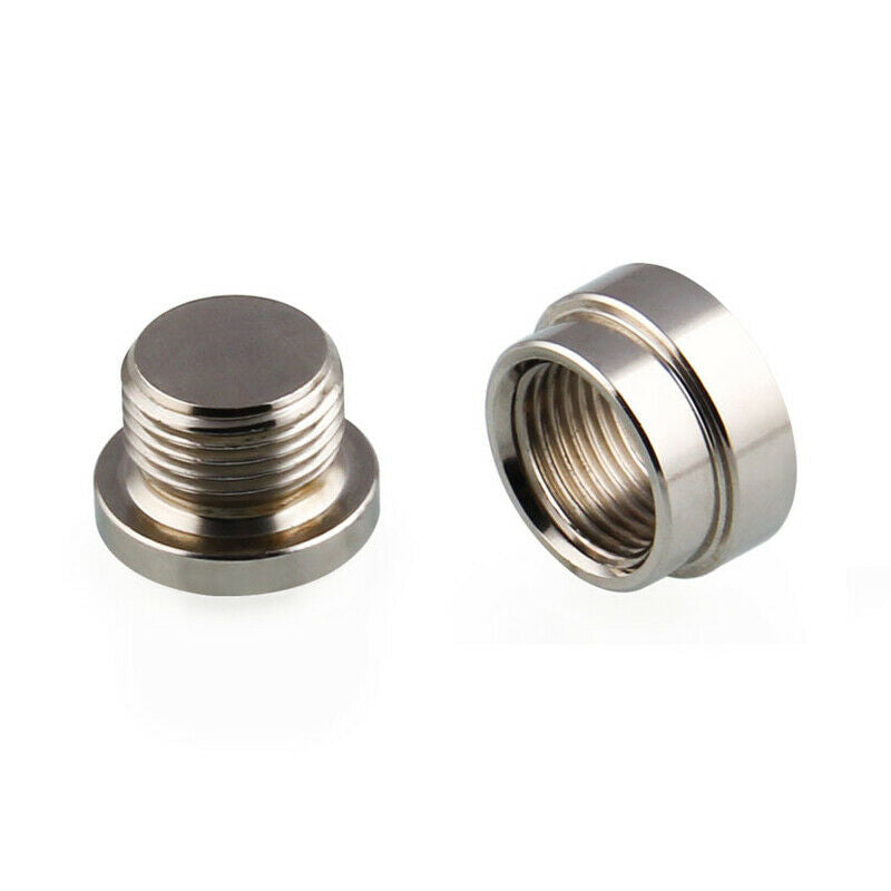 2pcs O2 Oxygen Sensor Stainless Steel Weld On Bung Plug Nut Cap Kit M18 x 1.5