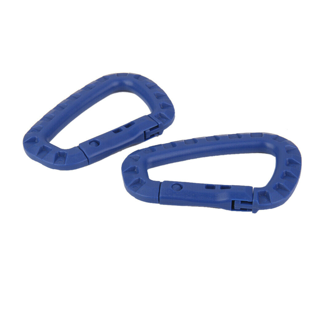 10pcs Carabiner Snap Clip Water Bottle Hook Holder Camping Hiking - Blue