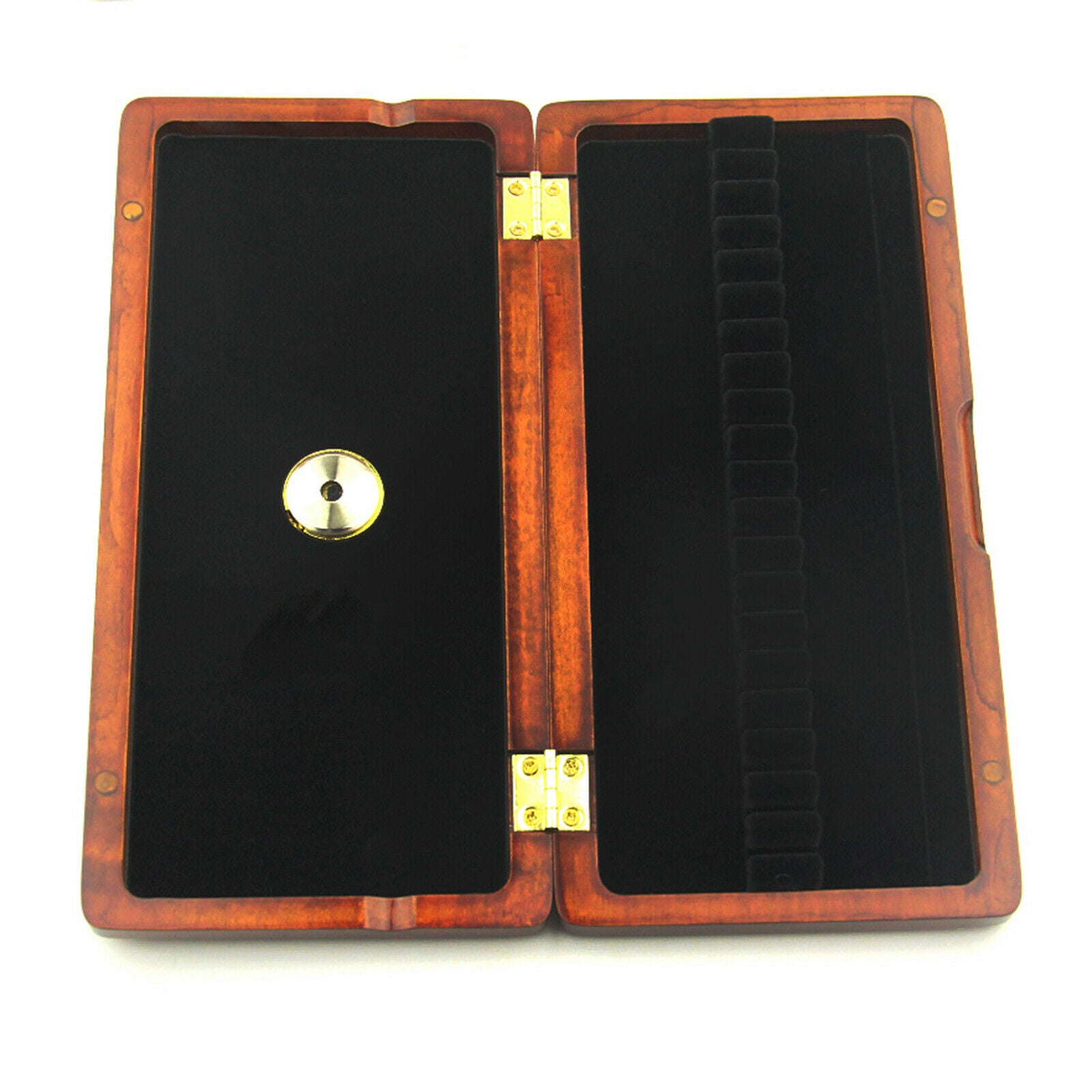 Maple Wooden Oboe Reed Case for 20 Reeds Bulit-in Hygroneter Soft Slot Reed