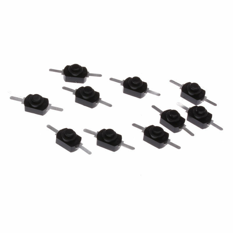 10Pcs 1A 30V DC 250V Black Latching On Off Mini Torch Push Button Switch L49