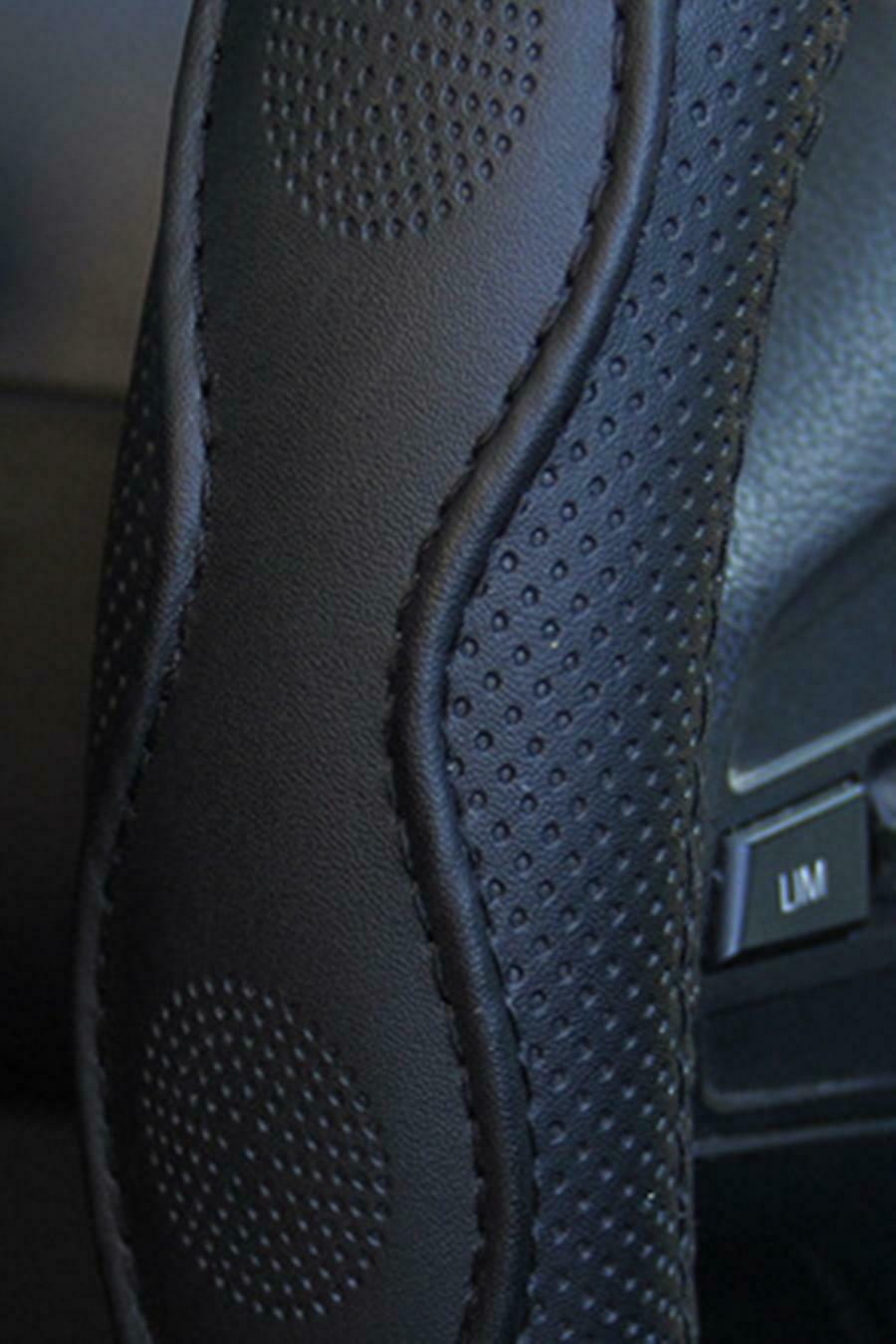 Black PU Leather Car Steering Wheel Cover Comfortable Feel Four Season Universal