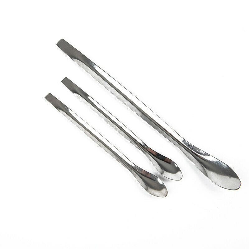 12Pcs Stainless Steel Lab Spoon Spatula Laboratory Sampling Spoon Mixing Spat TL