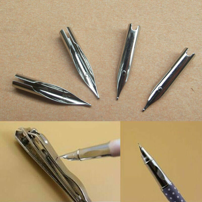 10X 0.38mm Universal Fountain Pen Point Fine Nibs Alloy Replacement Accessories