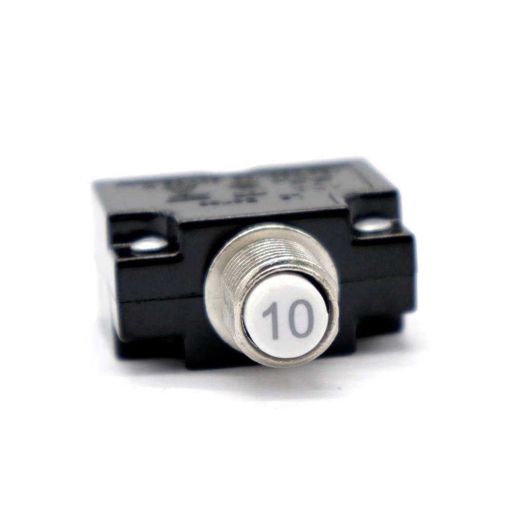 10A Circuit Breaker Overload Switch Fuse Reset with Black   AC 125/250V