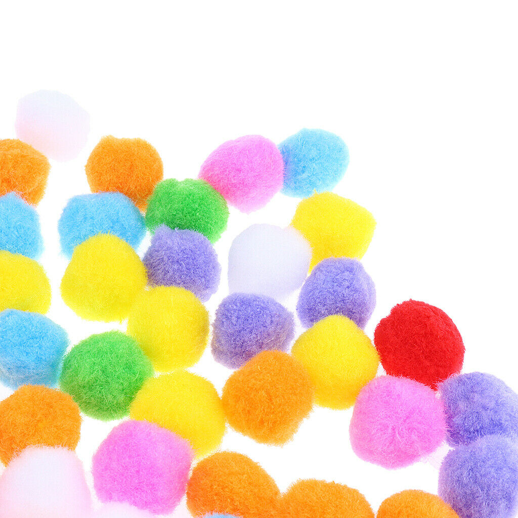 200Pcs Colorful Soft Pompom Balls Clothes Jewelry Supplies DIY Creative Kids