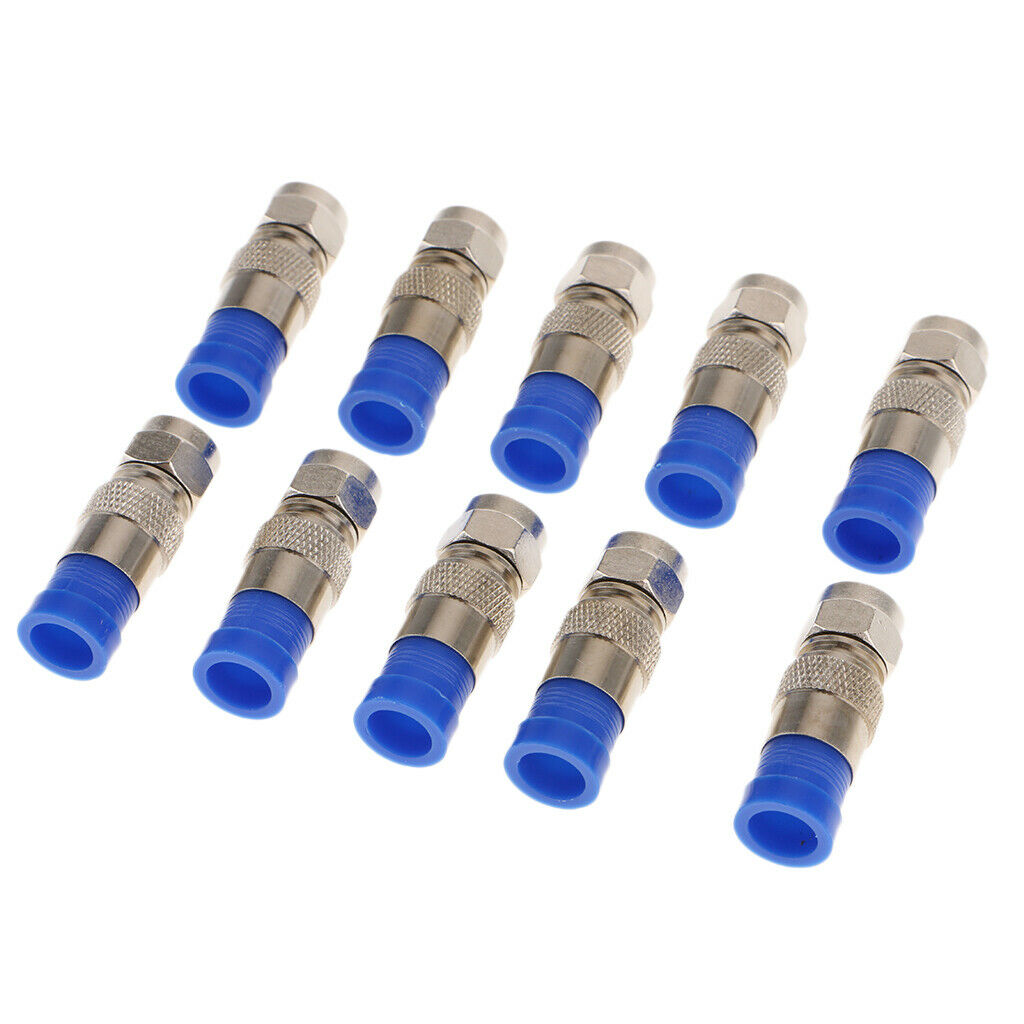 10 Pieces RG6 Quad  Coaxial Cables F Connector Adapter Compression