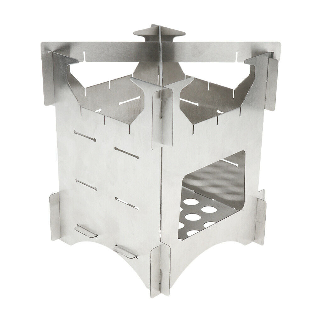 Stainless Steel Foldable Camping Stove Outdoor Picnic Wood Burner 20x16.5cm