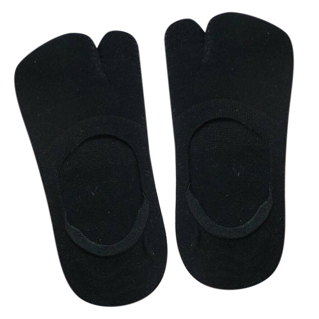 5 Pairs Women's Mixed Color 2 Toe Socks Tabi Socks Non Slip Ankle Boat Socks