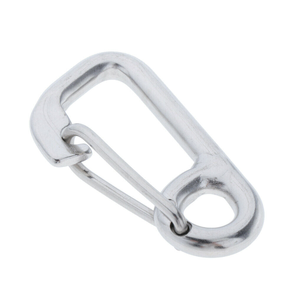 Stainless Steel Snap Spring Buckle Hook BCD Finger Spool Dive Safety Clip
