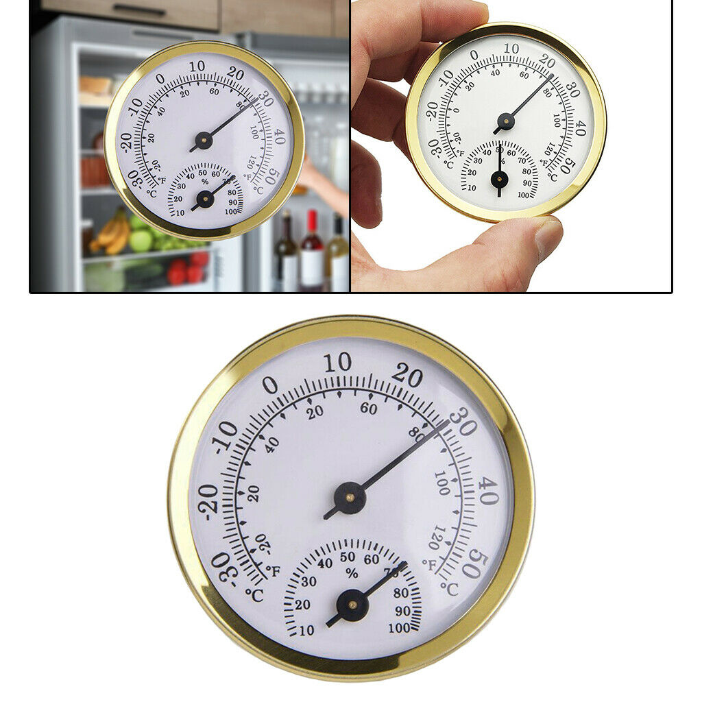 Mini 2 in 1 Alloy Thermometer Hygrometer Analog Humidity Meter Gauge Indoor