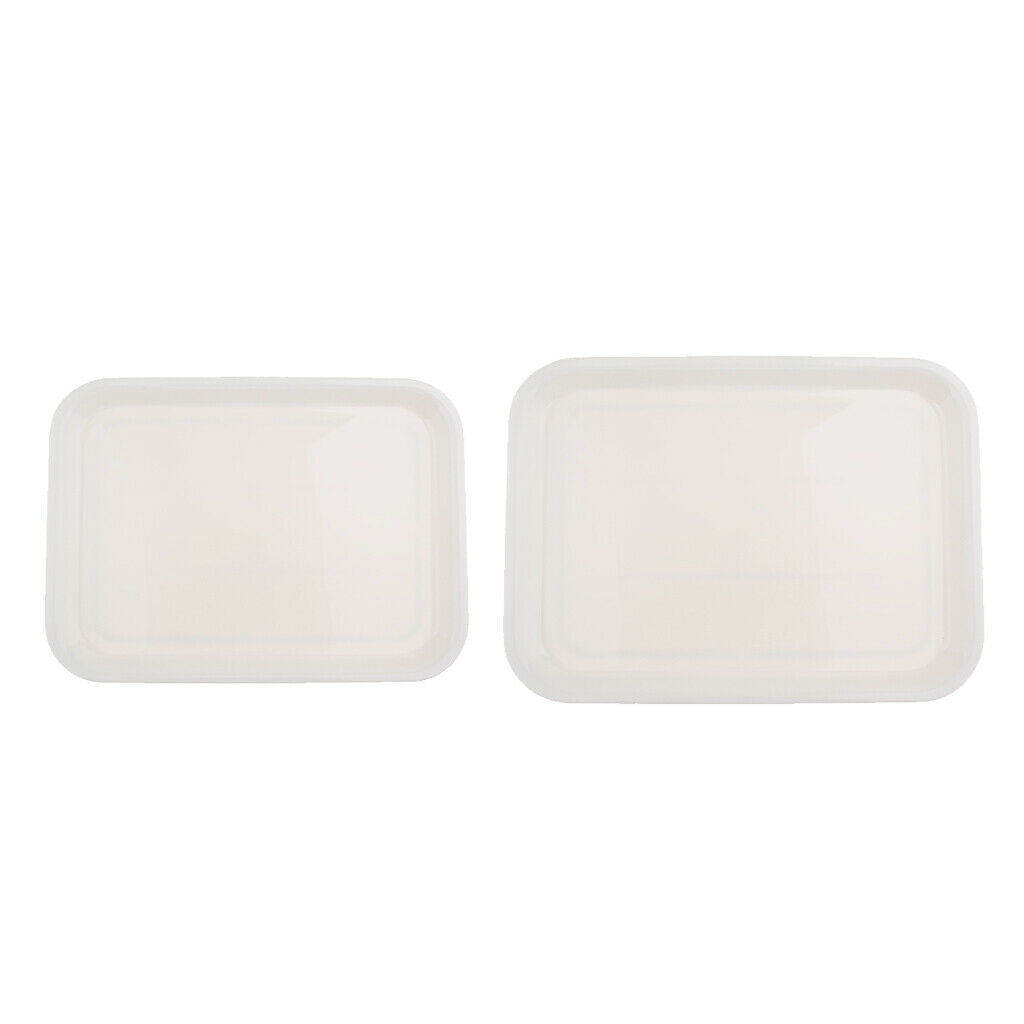 2x Plastic Serving Tray Buffet Catering Plate BBQ Rectangular Platter Hotel