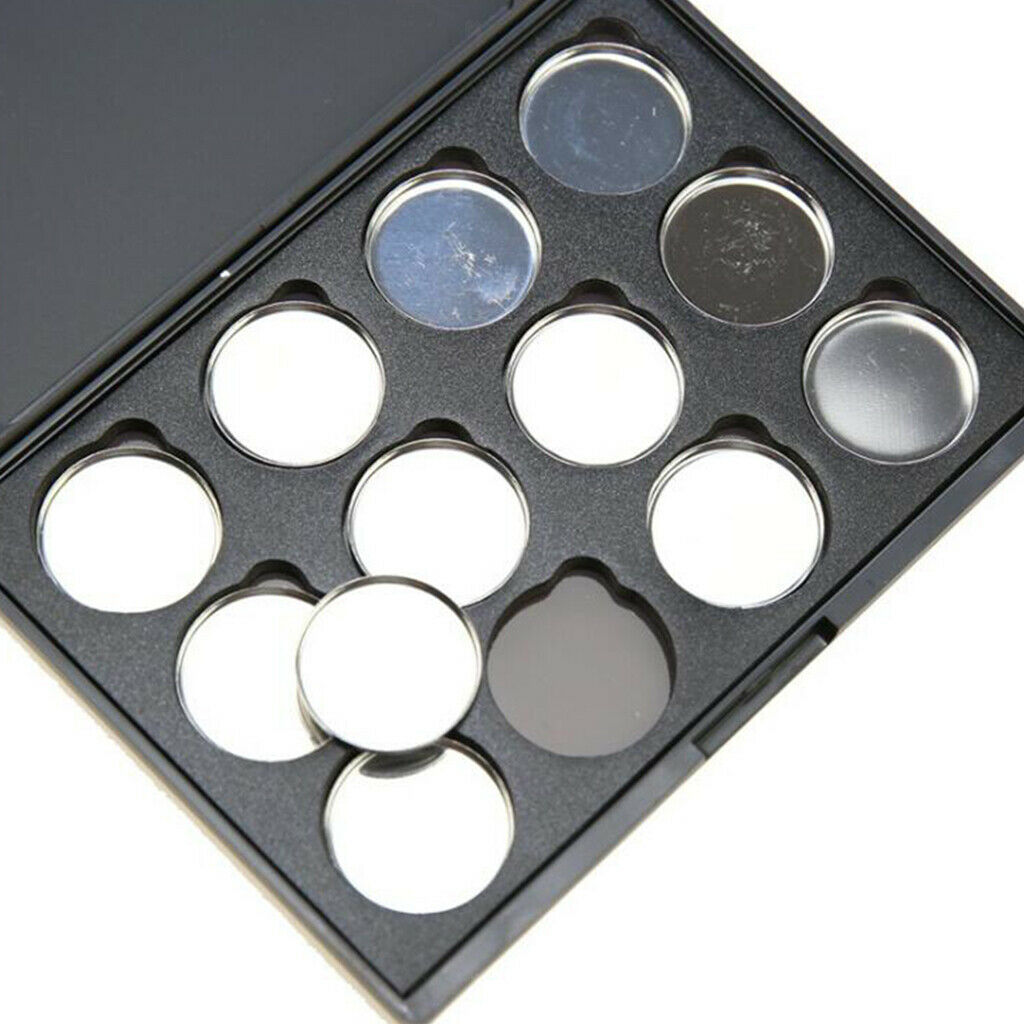 2 Packs 12 Spaces Eyeshadow Palette Eye Shadow Lipstick Container Case