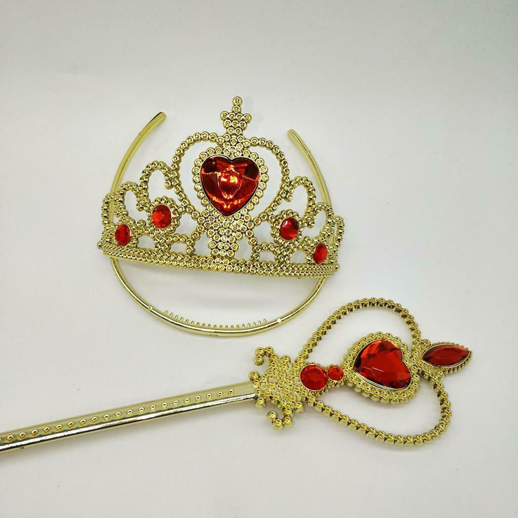 3Sets Cute Kids Princess Belle Costume Props Wand Tiara Jewerly Kit Holiday