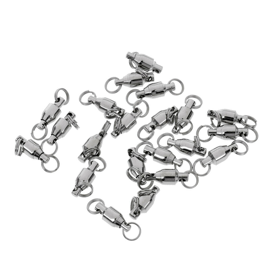 40pcs/set Heavy Duty Fishing Ball Bearing Swivels Fishing Connectors Durable to