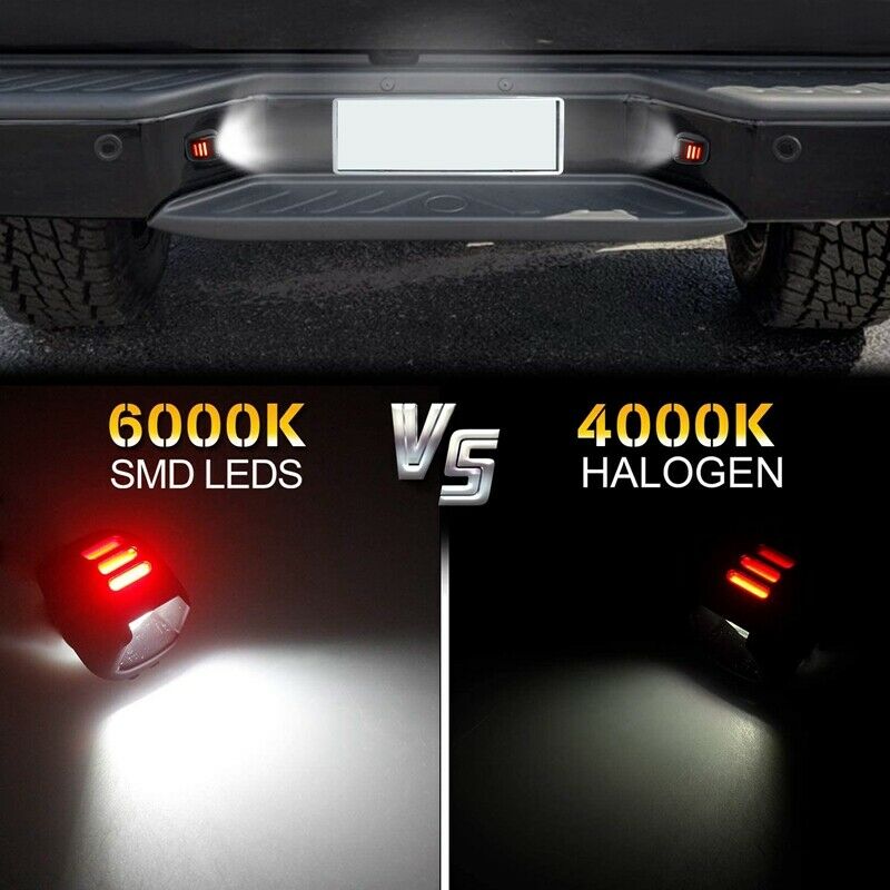 2Pcs Red Tube SMD LED License Plate Light for  Navara D40 2005-2016 R6X8