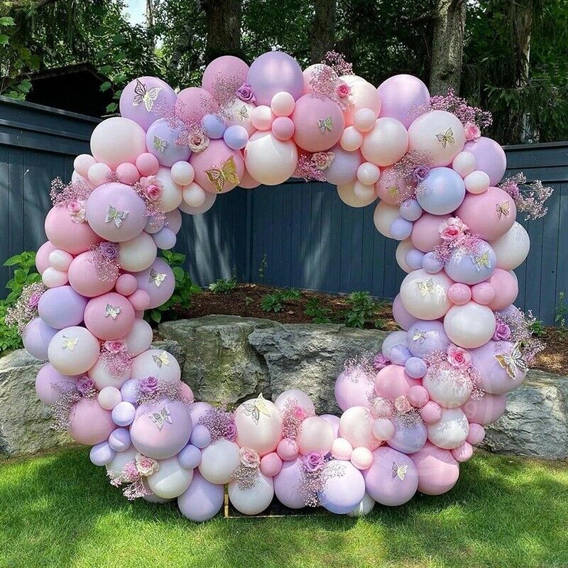Macaron Pink Purple Balloon Garland Butterfly Arch Wedding Valentine'S Day BN1J1
