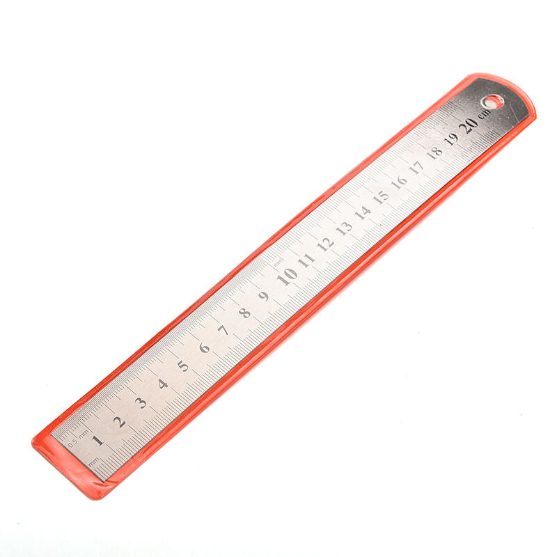 1Pc 20cm Metal Ruler Metric Rule Precision Double Sided Measuring Tool BD.l8