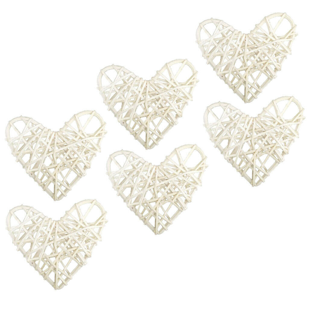 6pcs Loving Heart Style Rattan Wicker Ball for Home Garden Wedding Party Shop