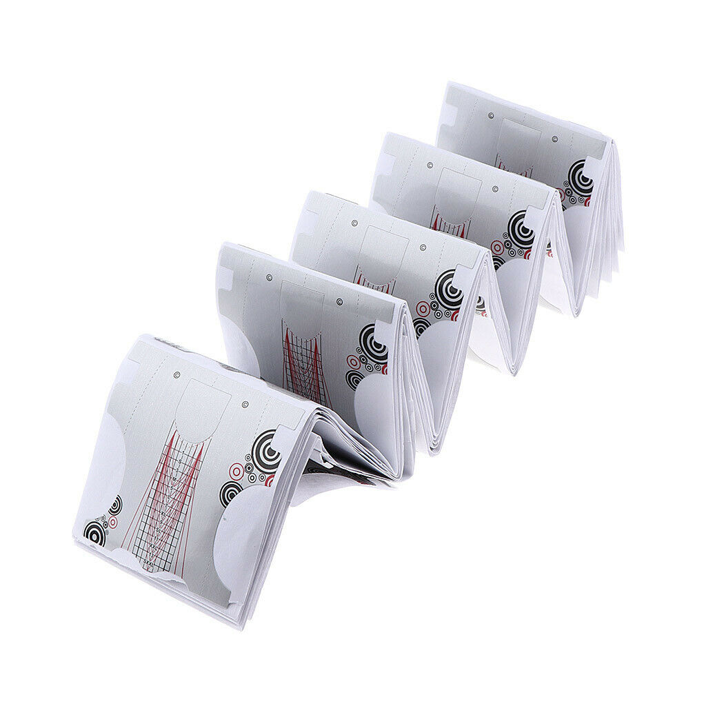 100pcs Nail Art Extension French Manicure Stickers Forms Fringe Fingertip Guides
