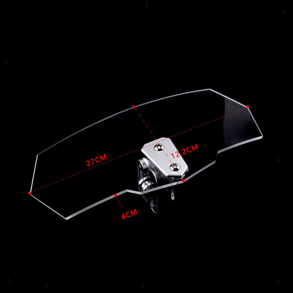 1x Universal Windshield Windscreen Spoiler Wind Deflector Clear for Motorbike