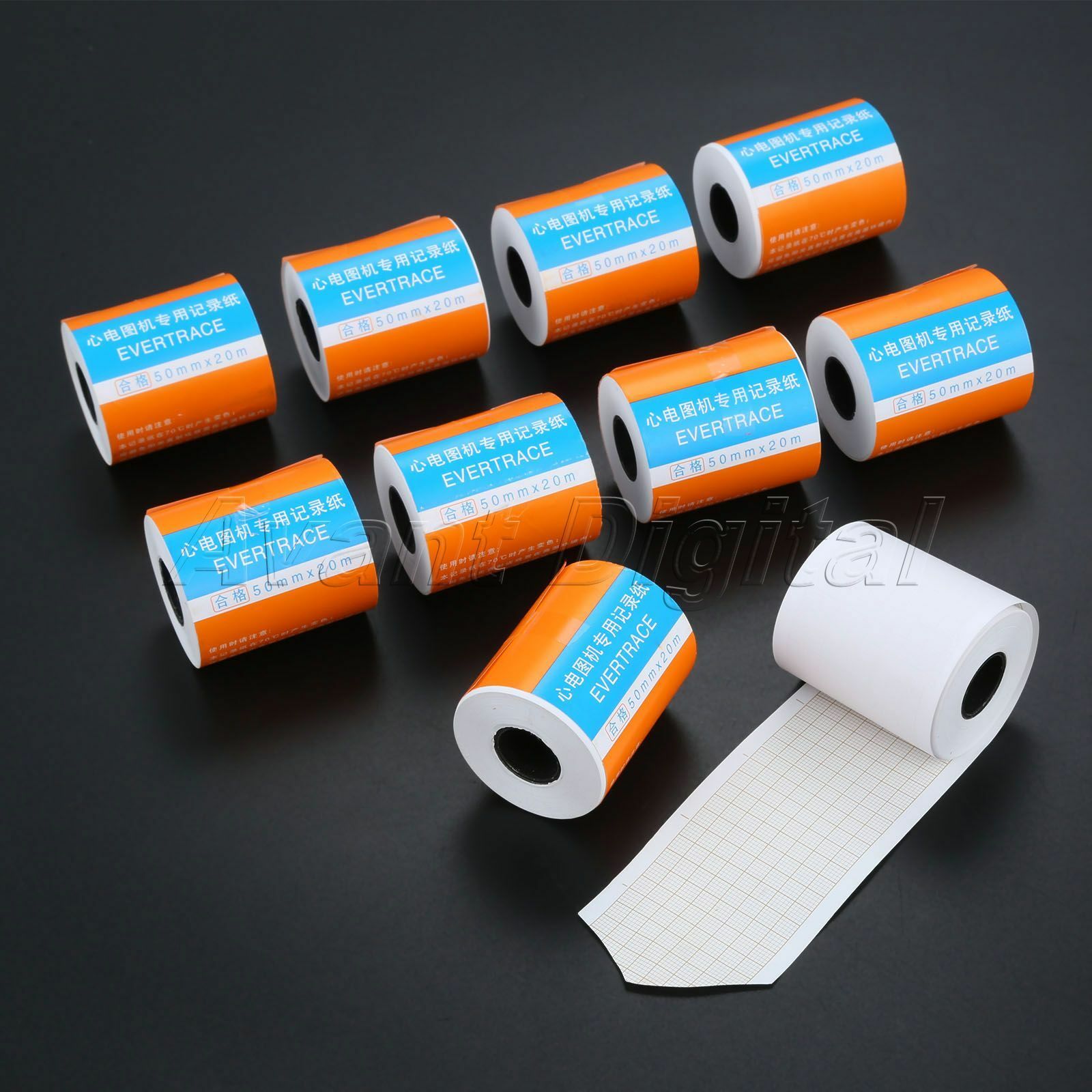 10 Roll Hospital Clinic Thermal Print Paper Recording ECG EKG Paper 50mm*20Meter
