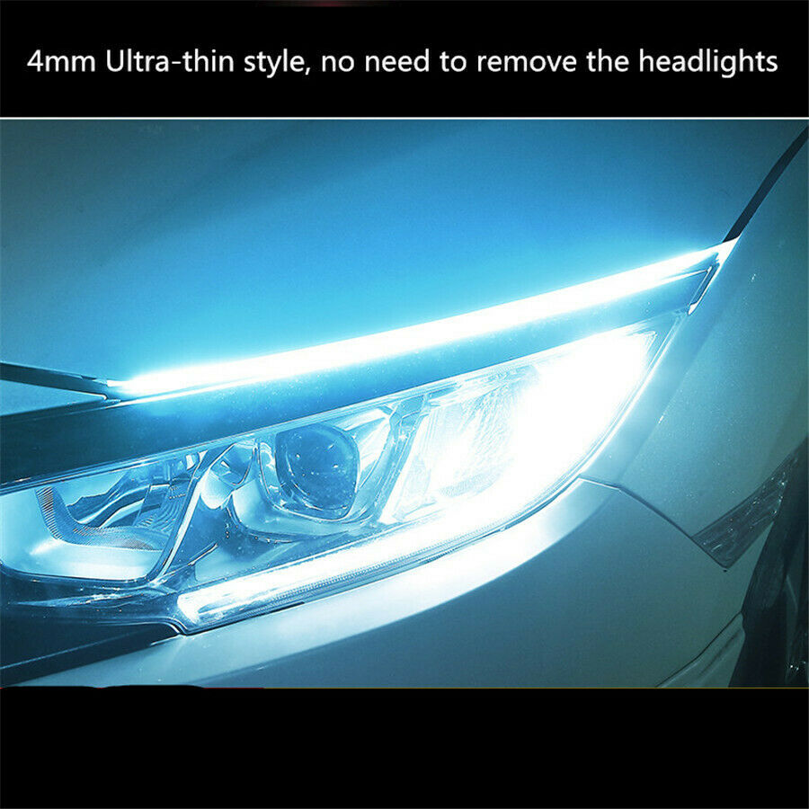 2x 30cm Car LED Headlight Light Strip Running Light Flowing Turn Signal Fog Lamp