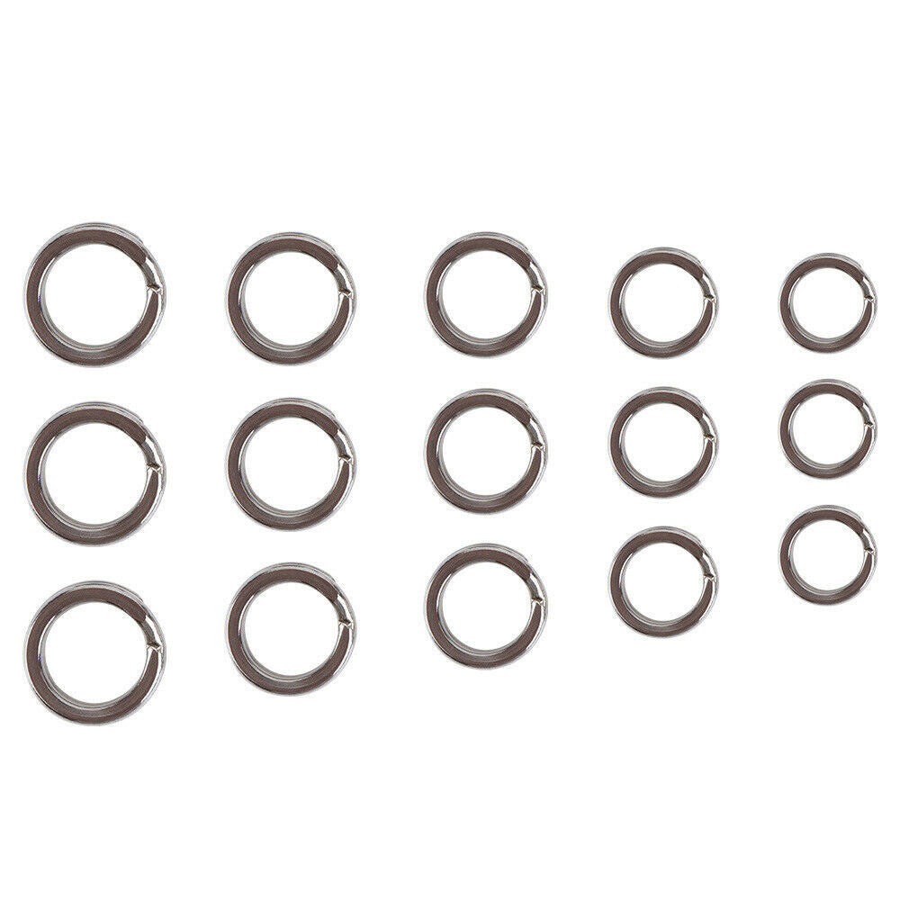 200PCS Connecting Fishing Rings Sets Stainless Steel Split Rings Hard Bait LIN