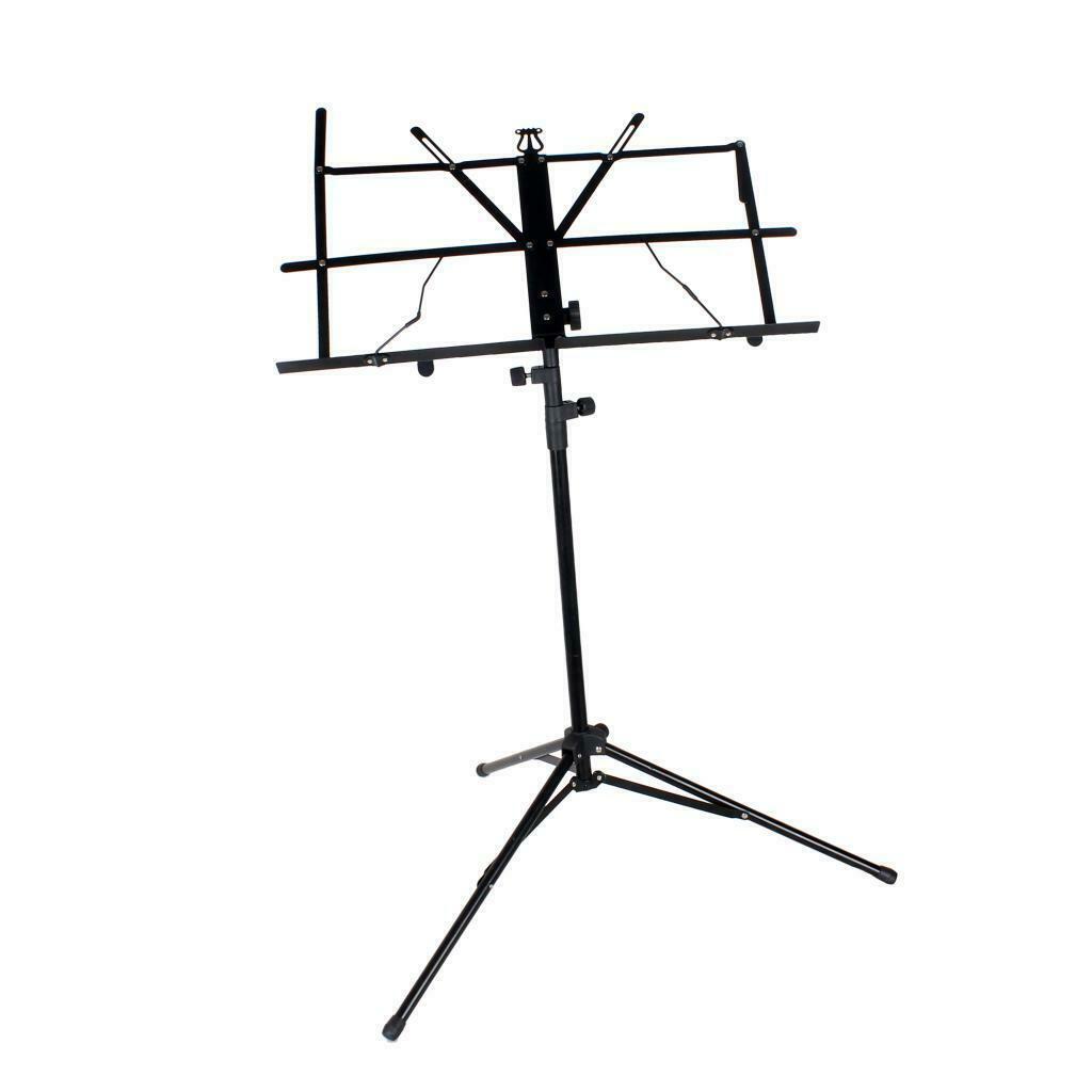 Portable Folding Sheet Music Stand with Carry Bag Black