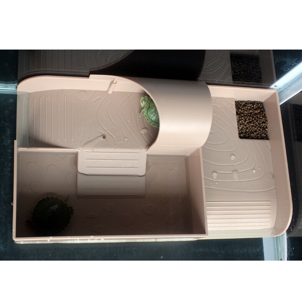 Reptile Turtle Pier Platform with Ramp Loaders Basking on Tank Terrace