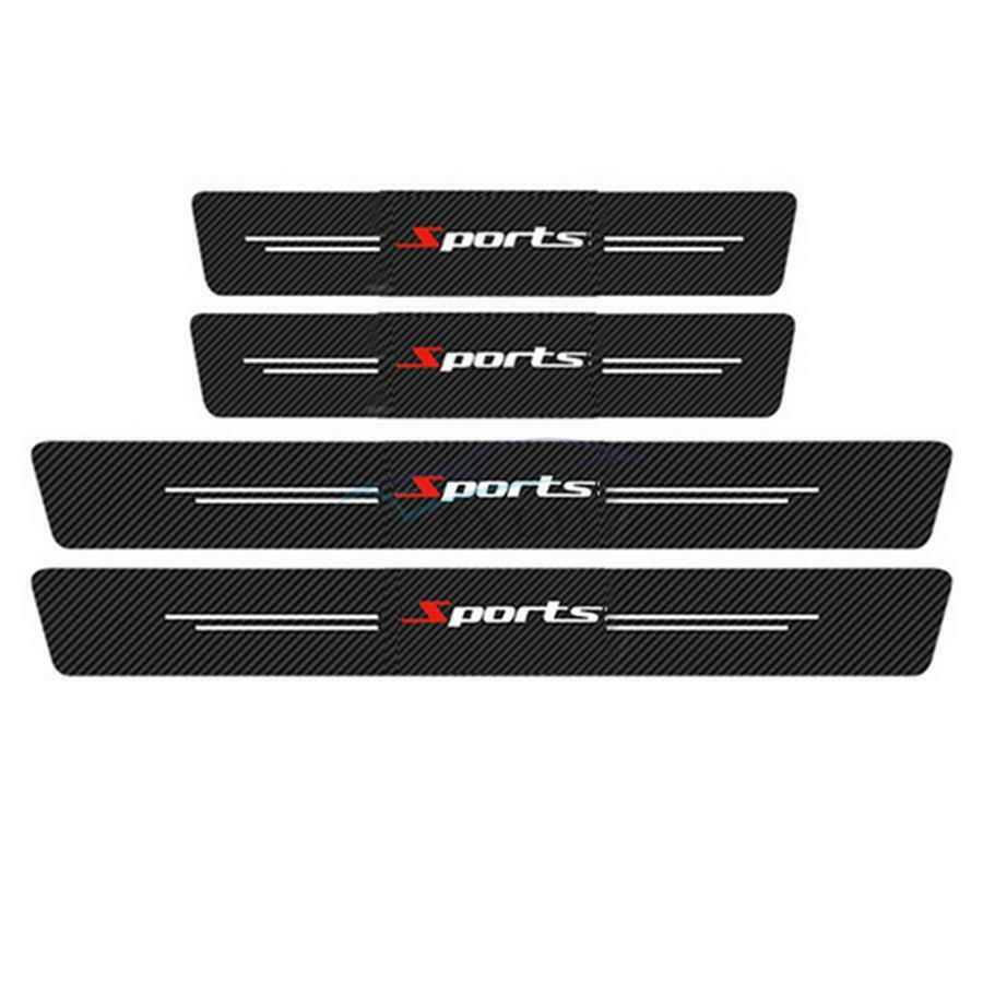 4x Scratch Resistant Carbon Fiber Car Door Scuff Sill Cover Panel Step Protector