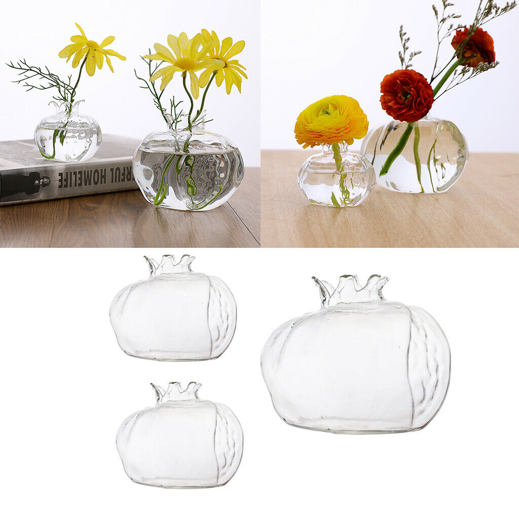 3Pcs  Pomegranate Glass Vase Handmade
