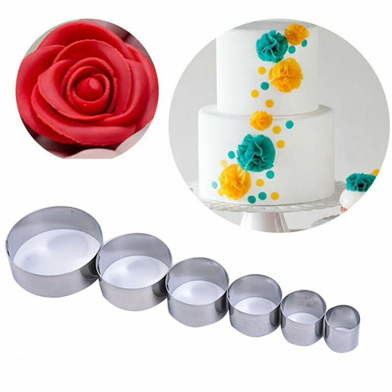 6pcs round Shape Mold Mousse Ring Mold Stainless Steel Cake Cutter Bake w.l8