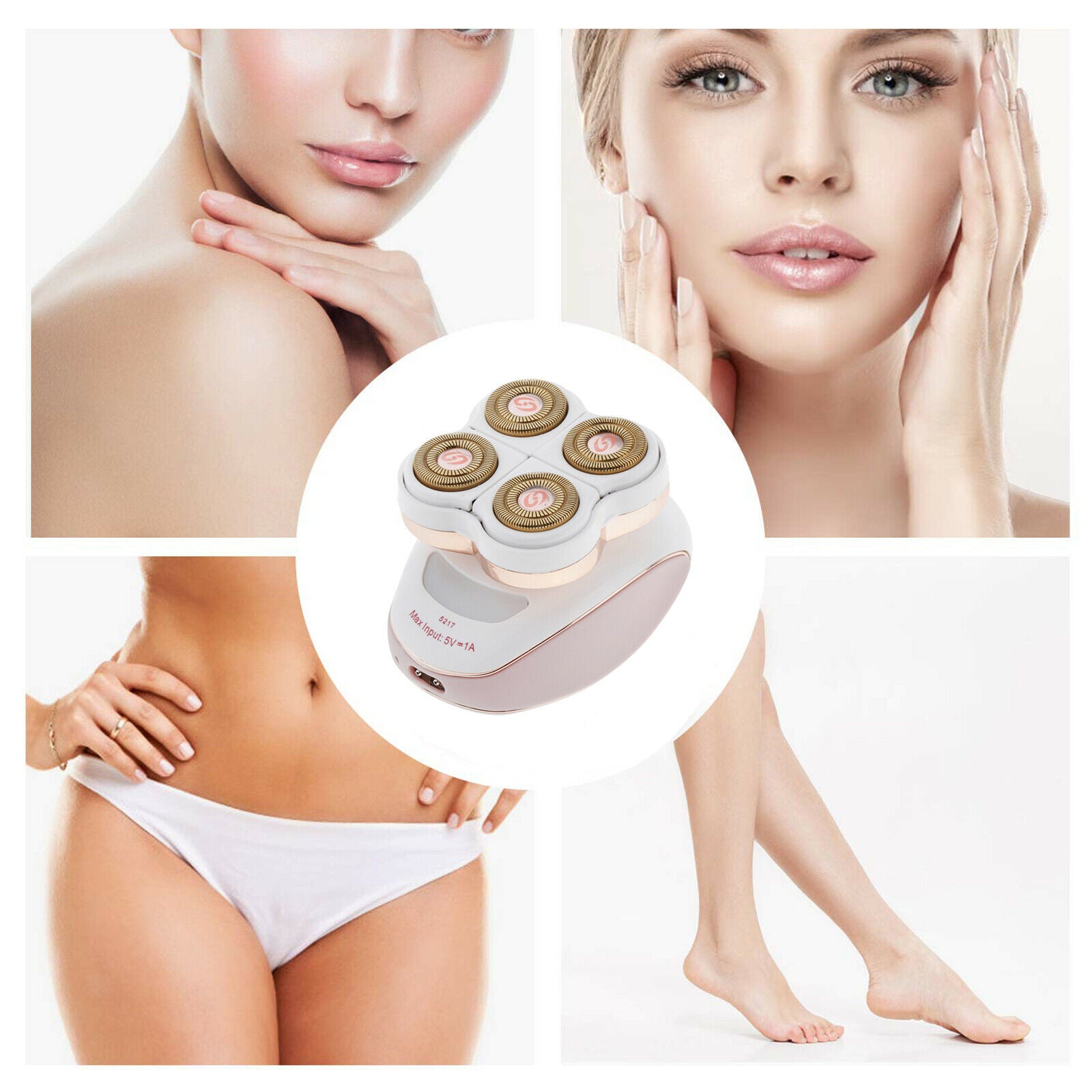 USB Rechargeable Electric Shaver Leg Lips Hair Removal Painless Waterproof