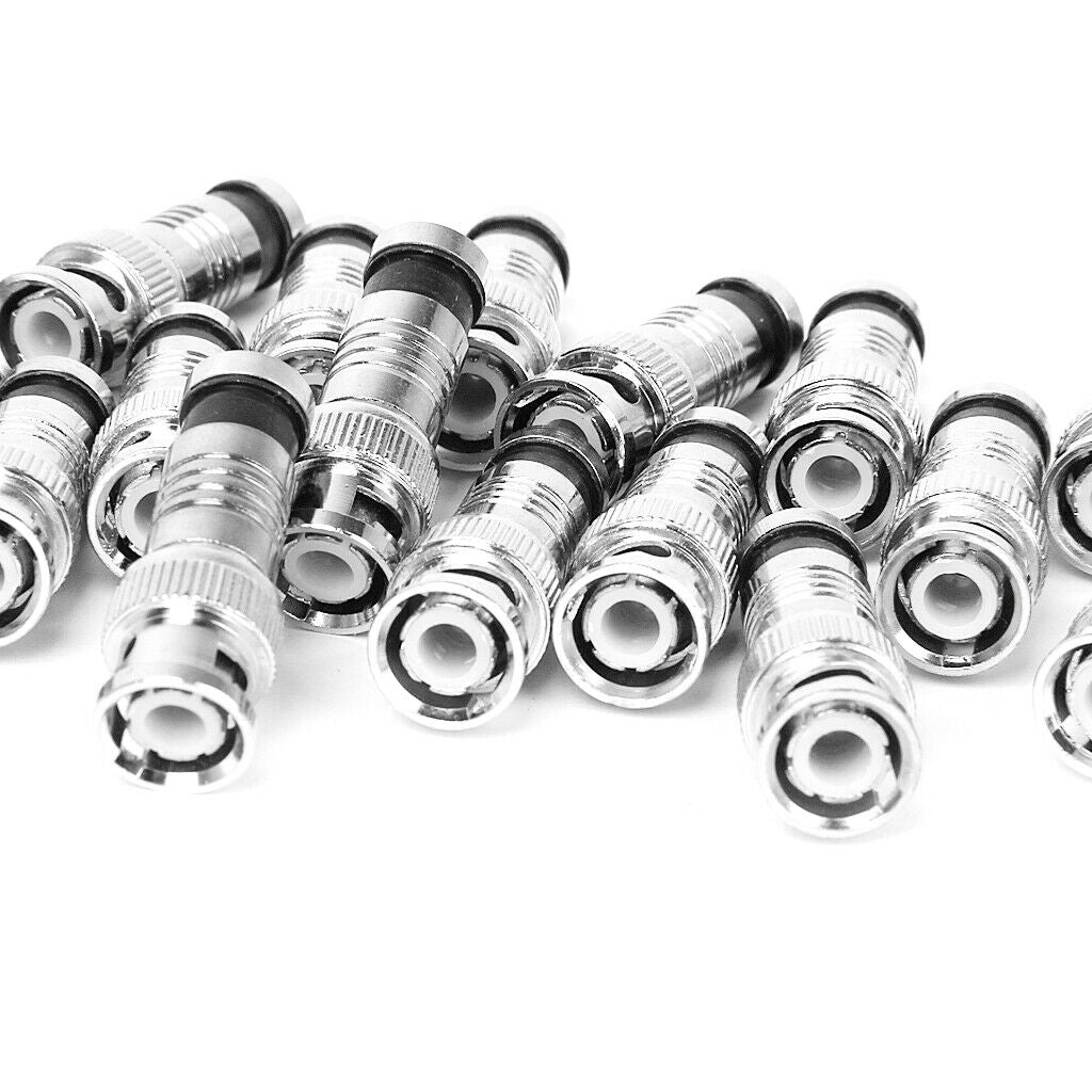20x BNC Compression Connector RG59/RG60  Coax Coaxial Cable Adapter Male
