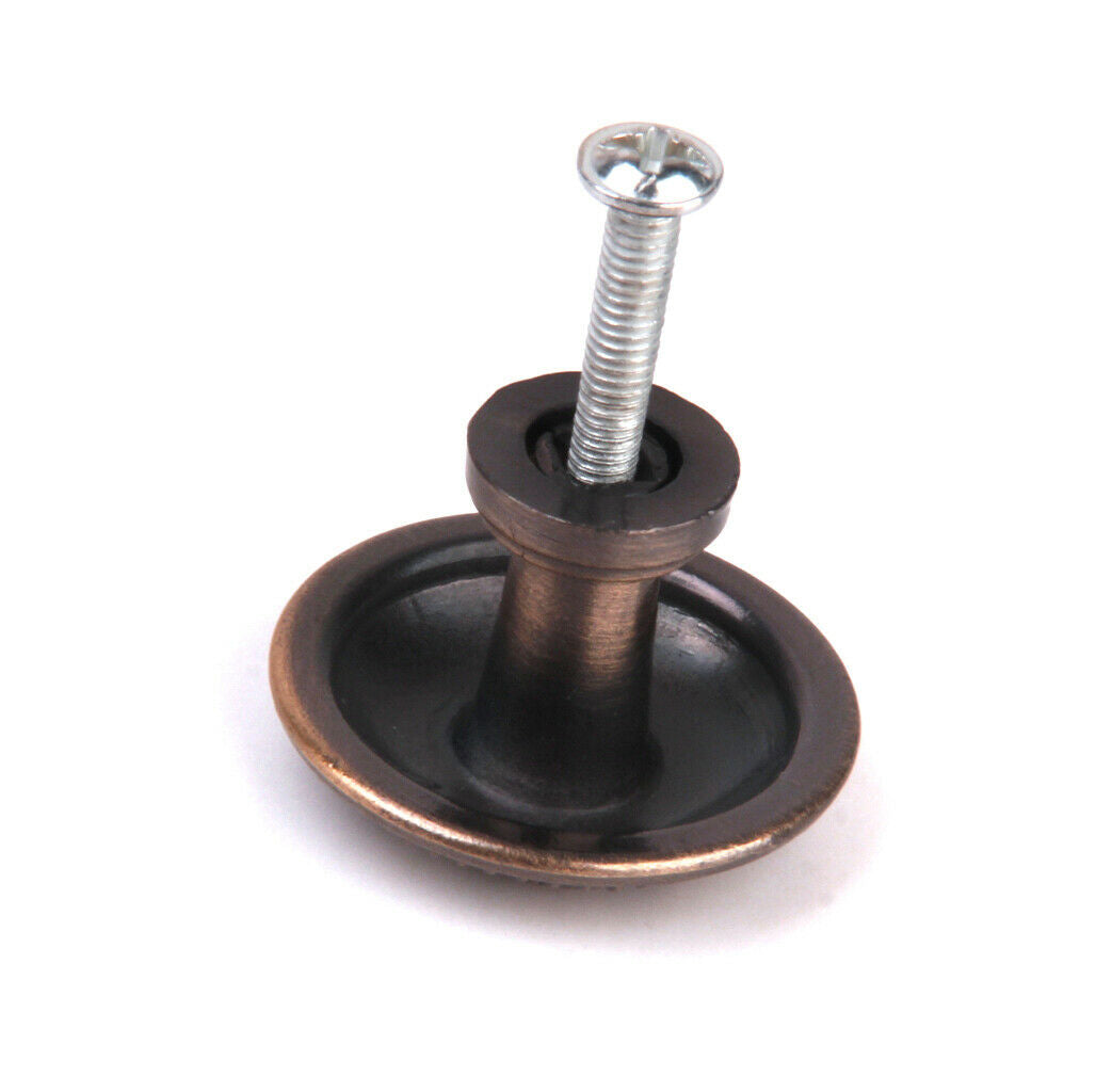10Pcs Classical Round Decorative Cabinet Door Drawer Pull Handle Knob Copper