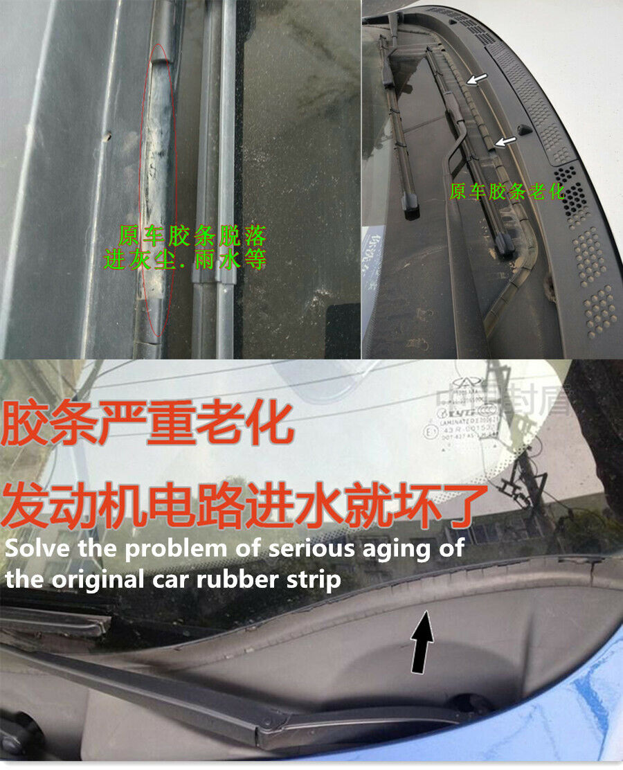 1.8M Universal Rubber Under Front Windshield Wiper Plastic Panel Sealed Strips