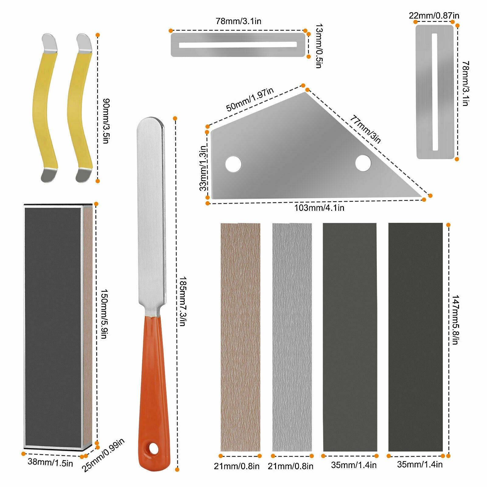 Guitar File Fret Crowning Rocker Fingerboard Grinding Leveling Luthier Tool Kit