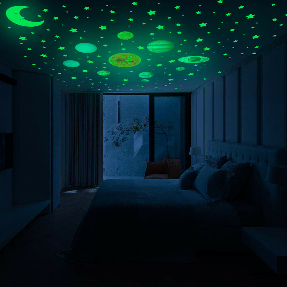 525PCS Wall Glowing Stickers Glow in The Dark Stars Solar System Planets Ceiling