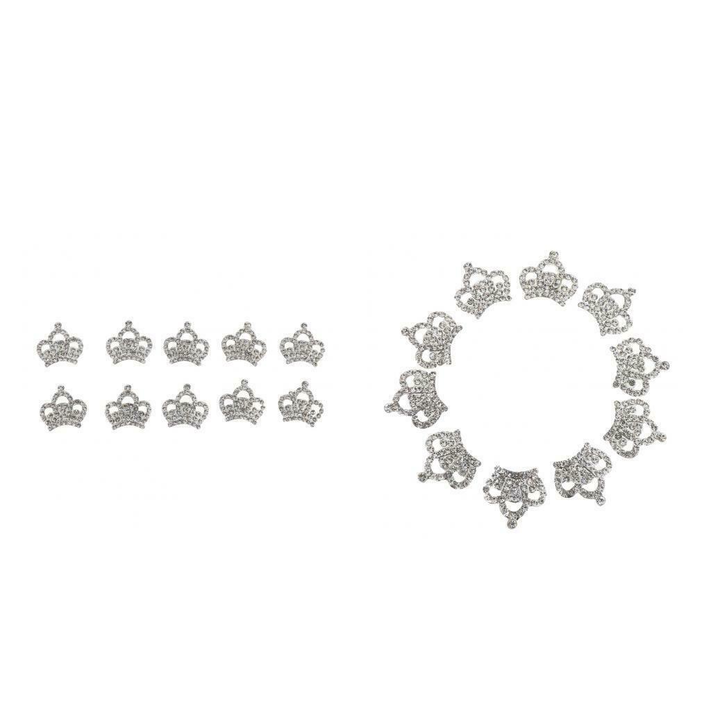 20Pcs Rhinestone Crown Charms for Hair Clips Bags Clothes DIY Jewelry Making