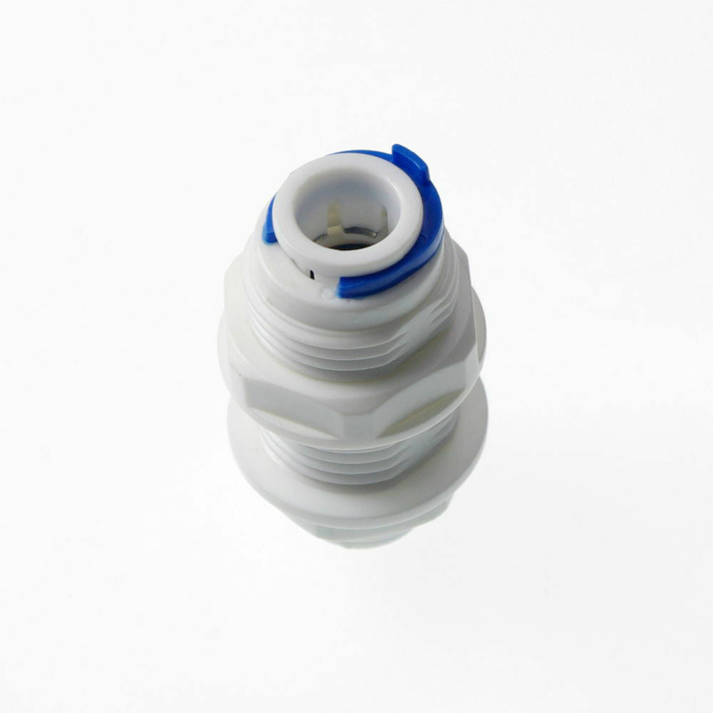 2PCS 3/8 inch Tube RO Water Male White Fittings Bulkhead Quick Connector BSP