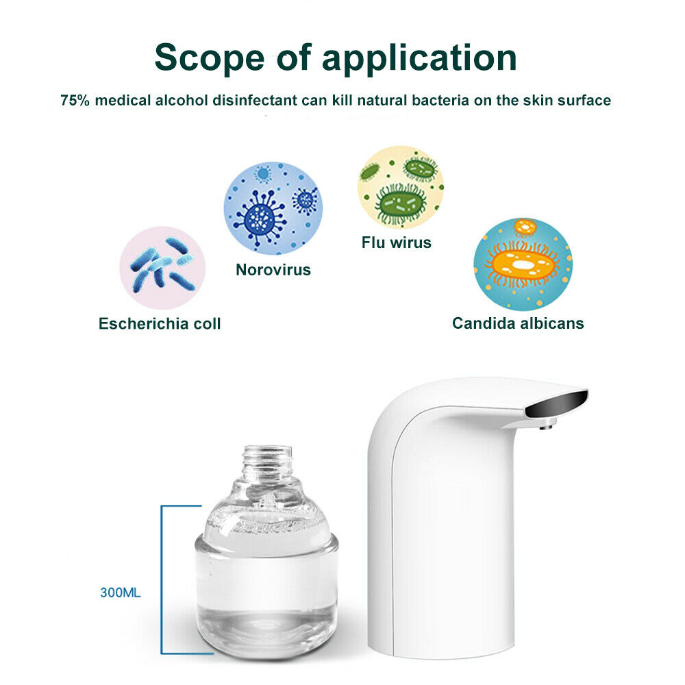 300ML Automatic Soap Dispenser Sensor Spray Machine Household Rechargeable