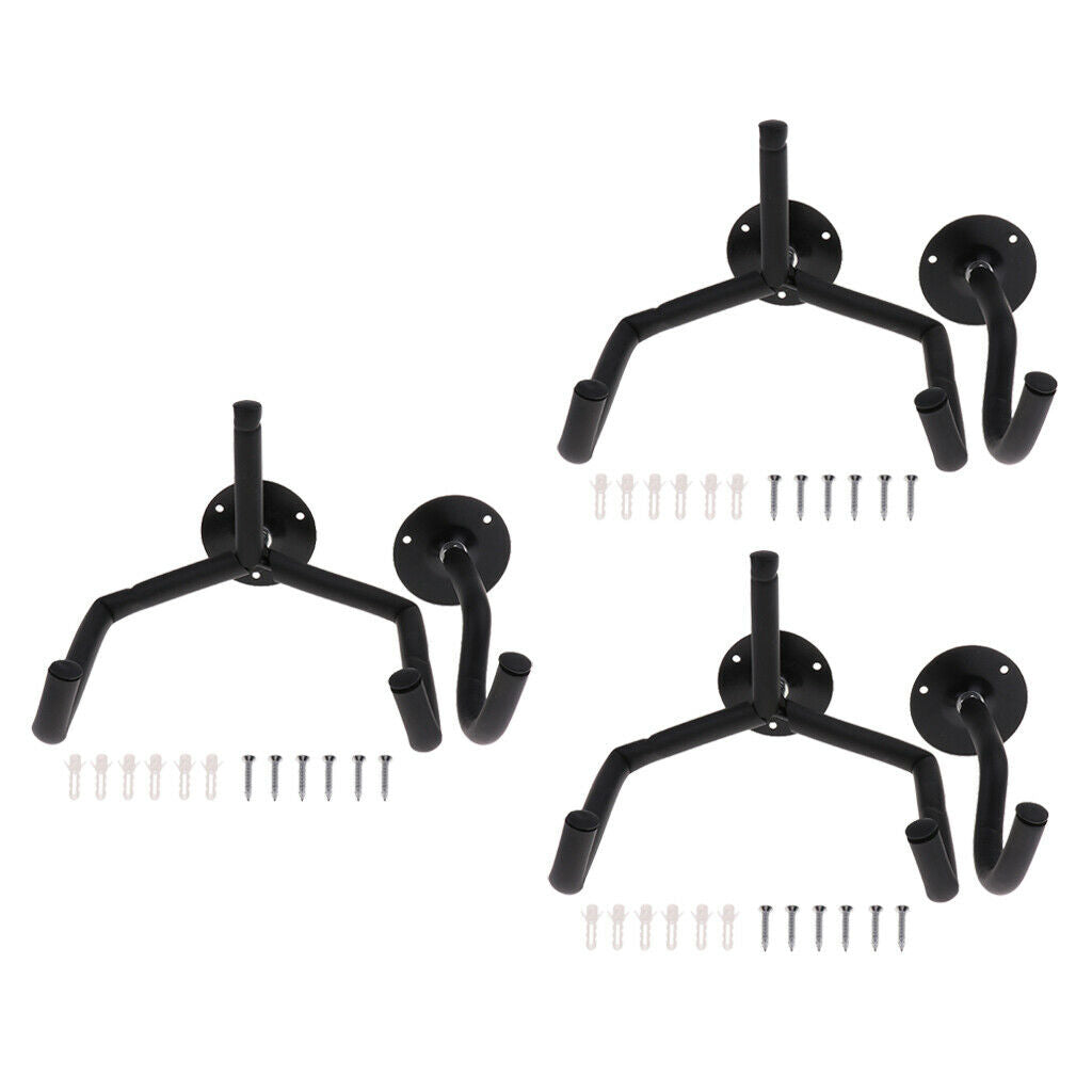 3Pcs Guitar Wall Hanger Hook Stand Bass Music Instrument Base Accessory