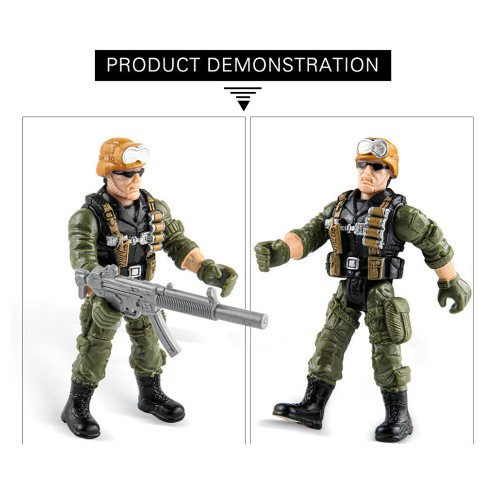 4pcs/set Army Marine Corps Soldier Miniatures Dioramas Gift for Kids Adults