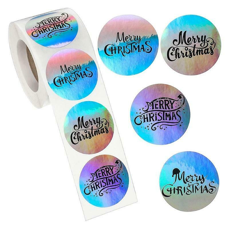 Delicate Christmas Stickers Roll 500 Pcs Creative Round Stickers Art Crafts