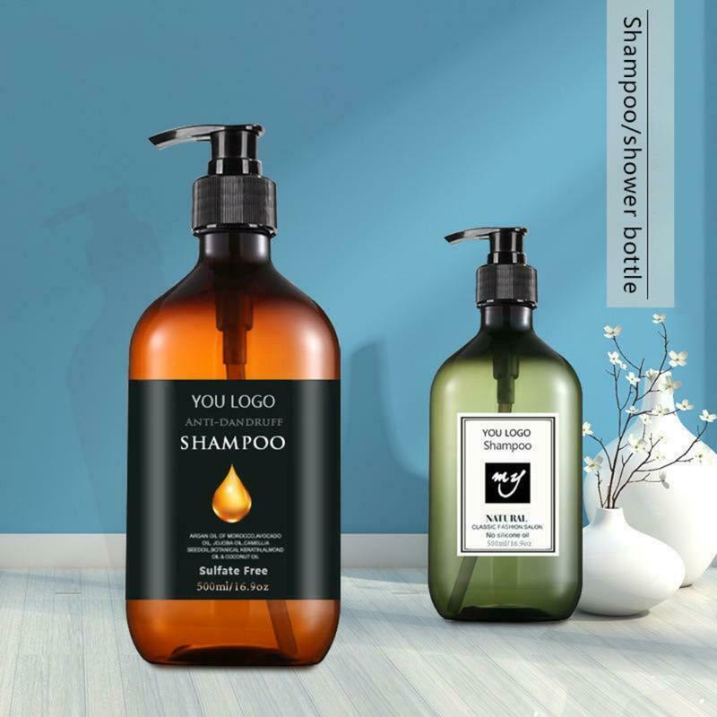 2 Pieces Empty Plastic Shampoo Conditioner Lotion Bottles with Pump