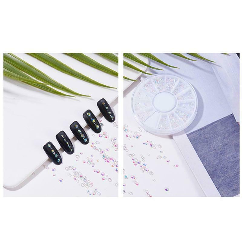 Nail Diamond DIY Glass Sand Rhinestones Beads Iridescent Crystals Long Lasting